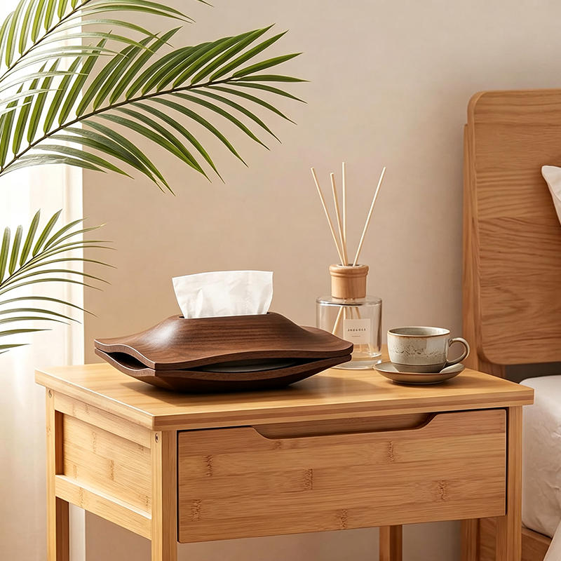 Wooden Tissue Box Walnut Pantr - Home Textiles Towel review and price