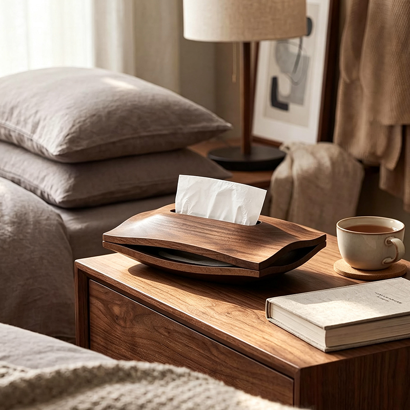 Wooden Tissue Box Walnut Pantr - Home Textiles Towel review and price