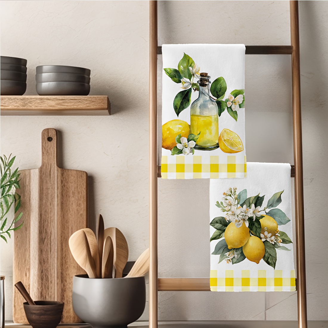 2pcs, lemon floral pattern kit - Home Textiles Towel review and price