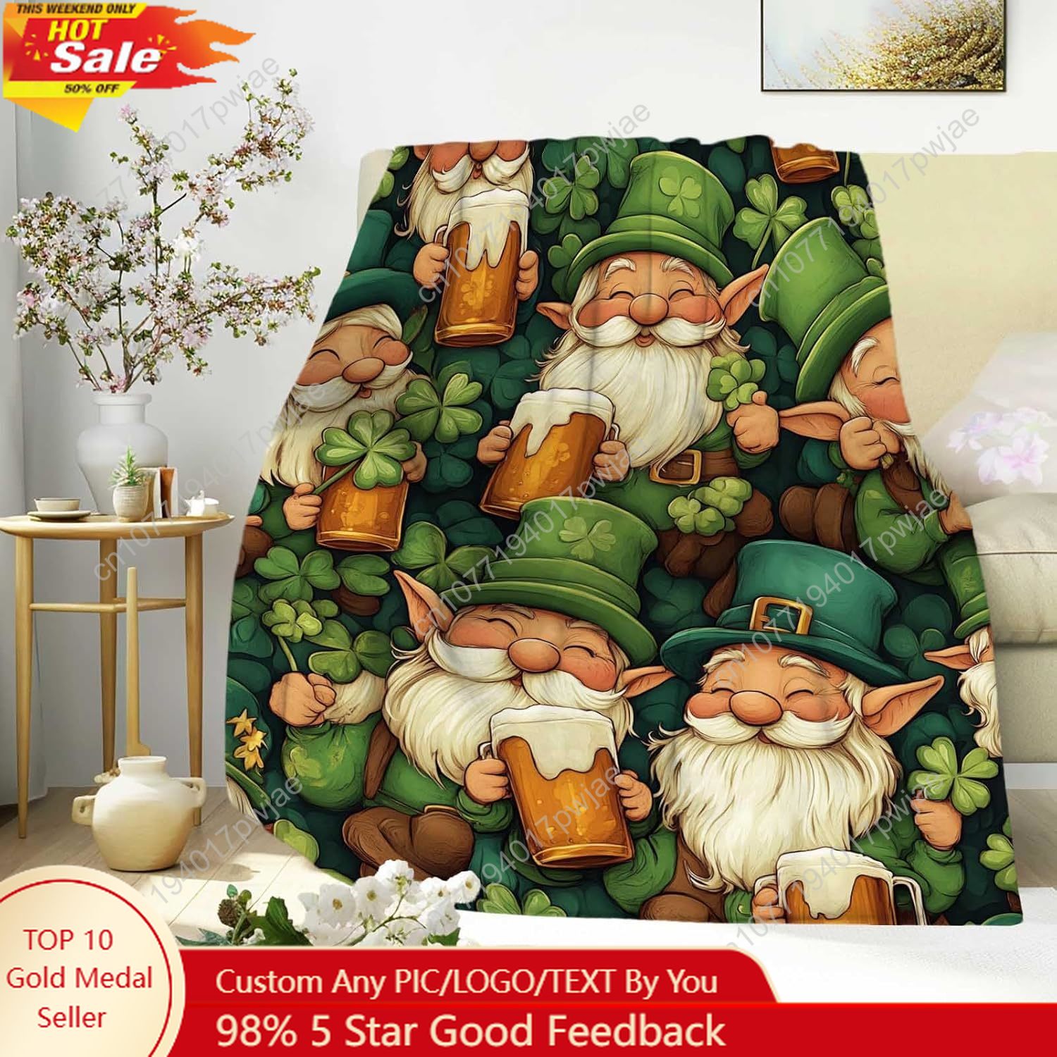 St. Patrick’s Day Gnome Throw  - Home Textiles Towel review and price