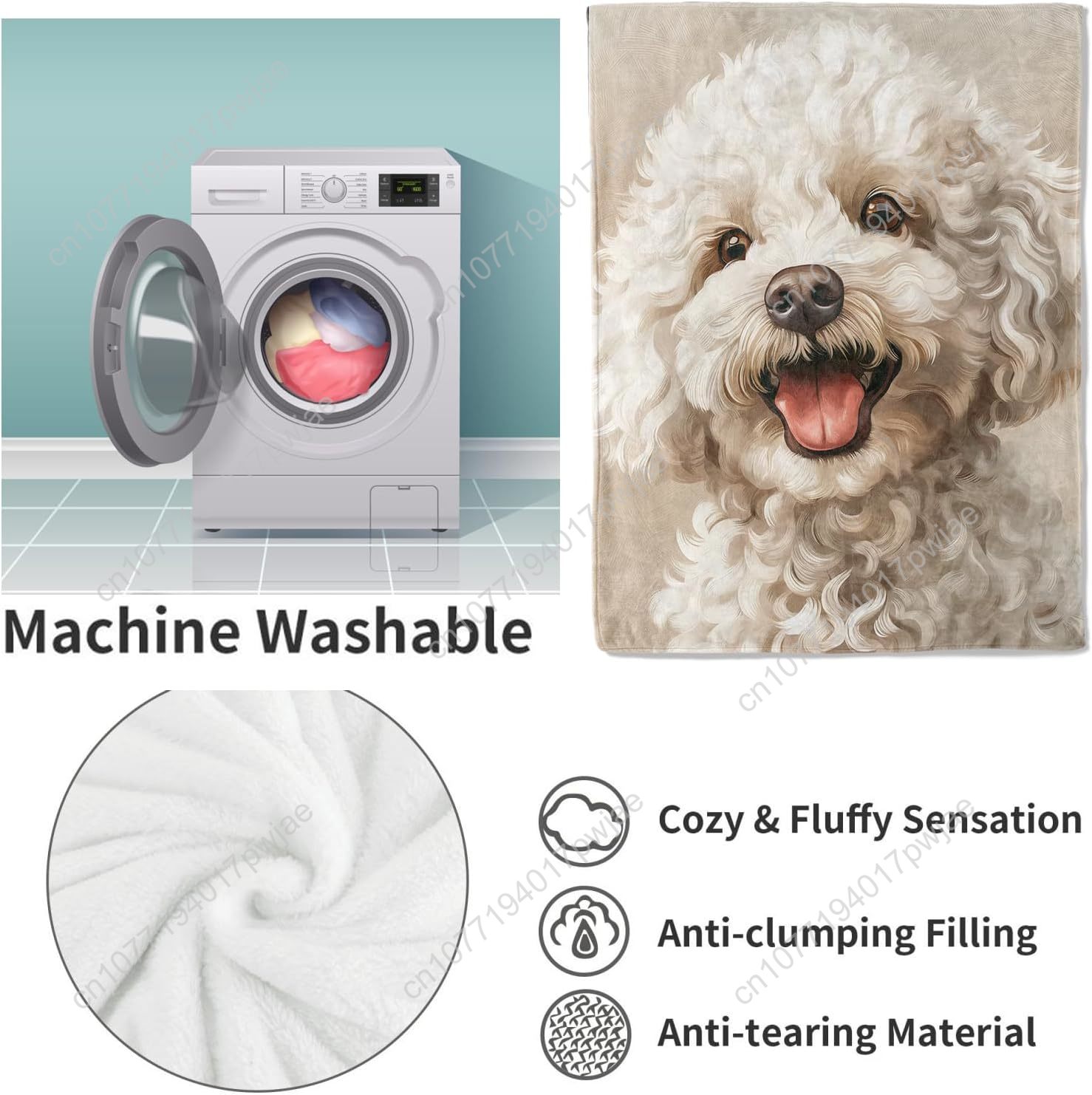 Joyful Poodle Portrait Blanket - Home Textiles Towel review and price